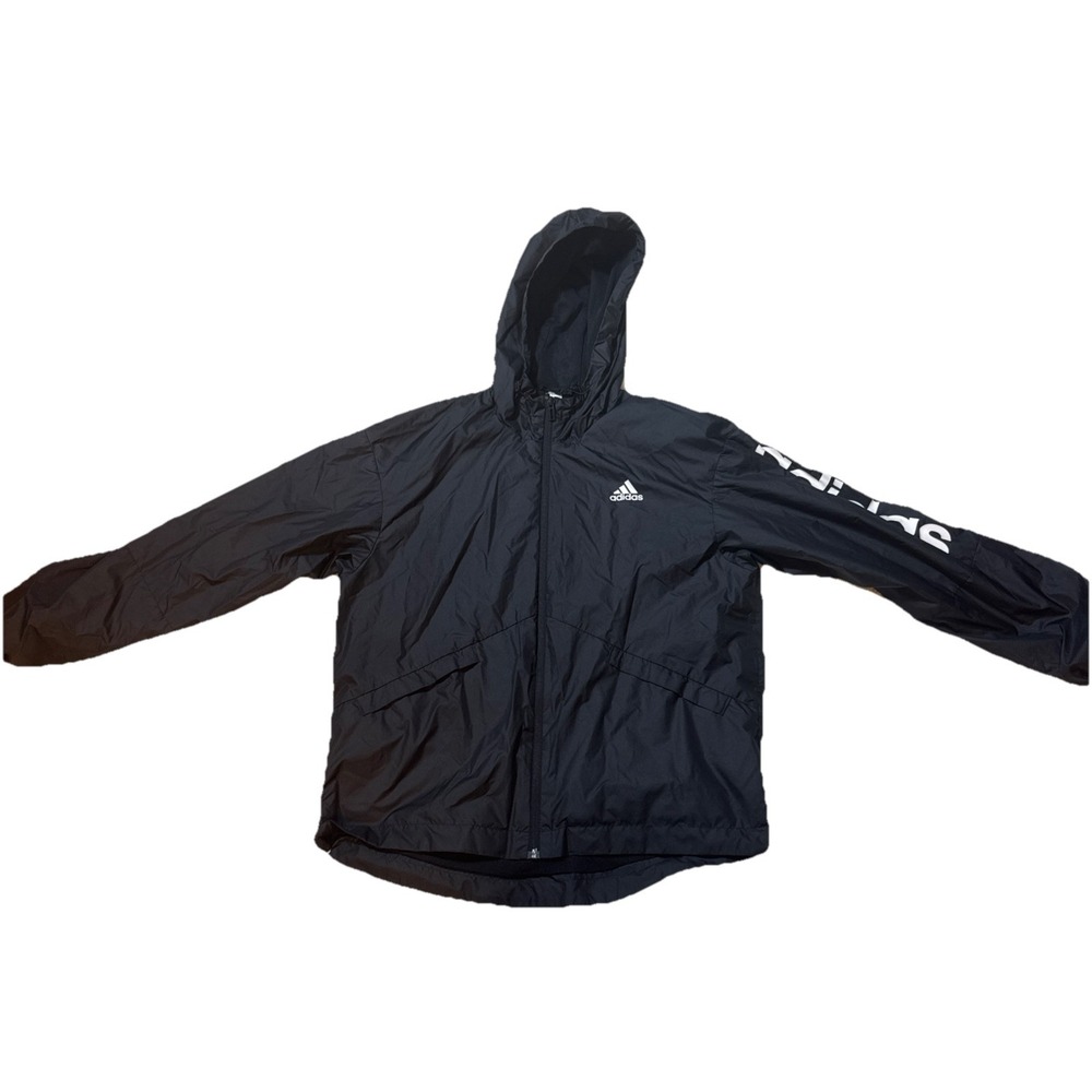 Women's Adidas Essentials Oversize Logo‎ Windbreaker Size XS Black